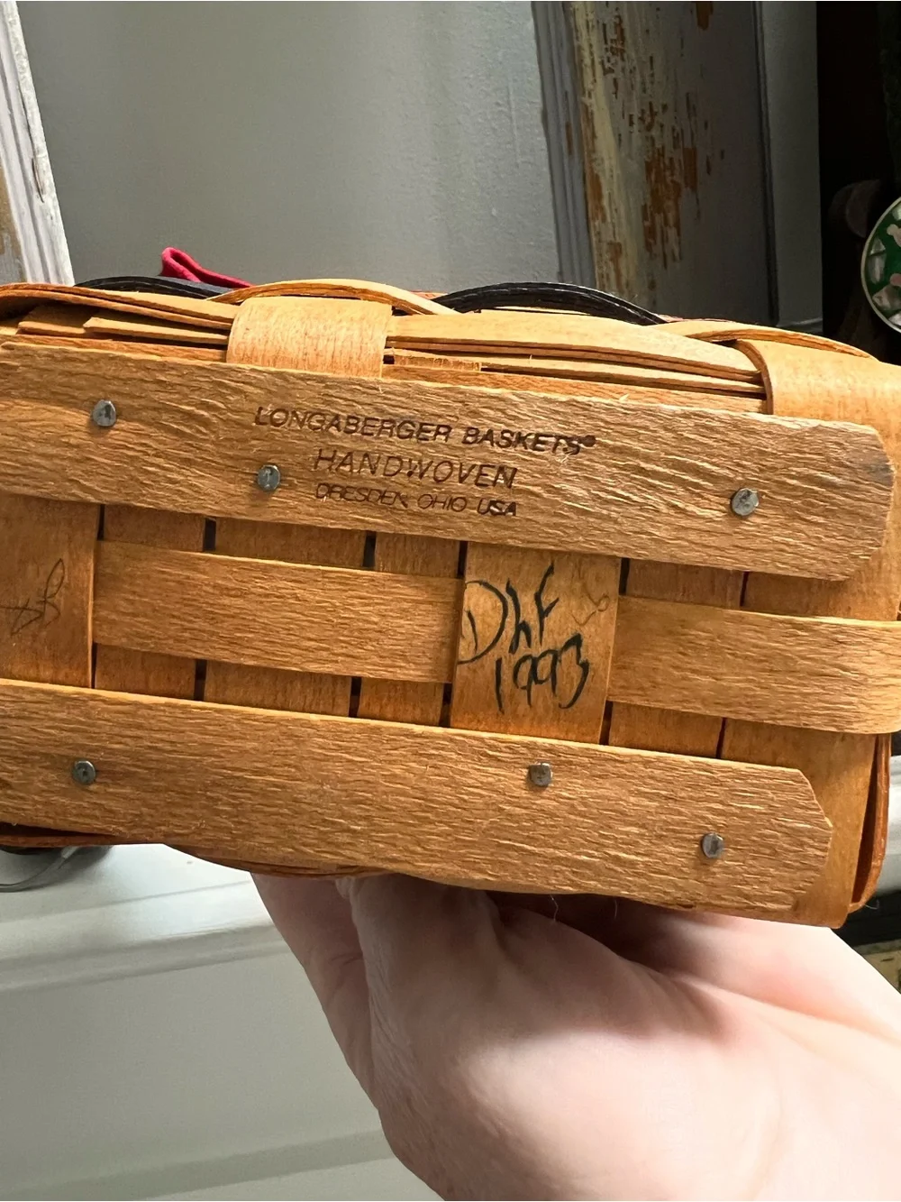 Longaberger Decorative Basket with Red and Blue Accents
